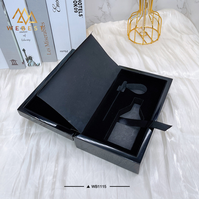 Webest Black Lacquer Wood Box Perfume Box Wood Gift Perfume Wood Box Packaging