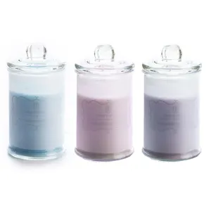 Clear Glass Candle Holder Candle Jar Glass With Lid Food Candy Container Jar Manufacture Wholesale