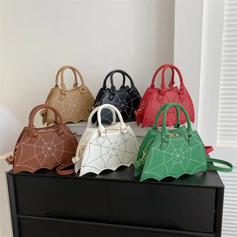 Wholesale Fashion Style PU Leather Ladies Handbag Spider Web Shaped Women's Underarm Bag Pure Color Shoulder Bags for Women