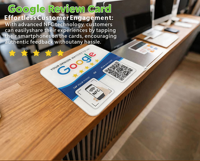 Support de table NFC pour avis Google, Présentoir NFC pour avis, Carte de table NFC pour commandes de menu pour commerces de détail et restaurants