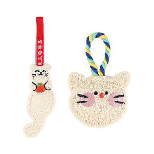 Jouet pour chat mignon en loofah naturel, nettoyage des dents, fournitures pour animaux de compagnie, jeu manuel avec herbe à chat, sans odeur, sûr - Product Image 3