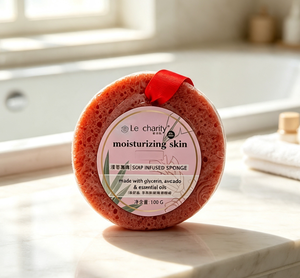 Savon hydratant et nourrissant multifonctionnel tout-en-un personnalisé à marque privée <span class=keywords><strong>pour</strong></span> <span class=keywords><strong>le</strong></span> bain et <span class=keywords><strong>le</strong></span> lavage du <span class=keywords><strong>visage</strong></span> 100g avec éponge - Product Image 5