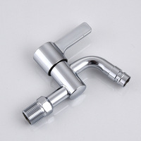 Robinet d'extérieur moderne en acier inoxydable chromé à ouverture rapide, à poignée unique, pour machine à laver et bassin de lavage, avec valve en céramique