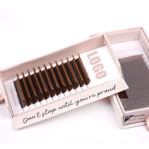 Private Label Lash Tray Color Lashes 0.03 0.05 <strong>0.07</strong> 0.10mm c <strong>d</strong> Cc Dd <strong>Curl</strong> Individual Eyelash Extensions Brown Eyelash Extensions - Product Image 1
