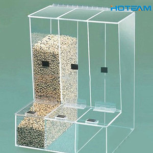 Transparent Food Grade 3 Compartment Acrylic Candy Bin For Candy Store