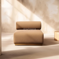 2024 Nuevo diseño Muebles de patio Cojín de teca sólida Sofá sin brazos Sofás de un solo asiento