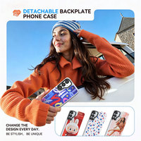 Étui de téléphone personnalisé avec logo, transparent, magnétique, sécurisé, avec insert interchangeable pour Samsung Galaxy S24 25 26ultra, étui en TPU