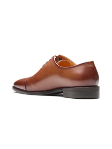 Zapatos Oxford formales de hombre con punta redonda, de cuero importado, con cordones, forro de cuero DD, plantilla de cuero Ortholite y suela de TPR. - Product Image 5