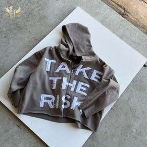 Oem Custom Rhinestone Distress Logo bordado French Terry Heavy Cotton Raw Hem Pullover Cut Edge Hombres Sudaderas con capucha - Product Image 3