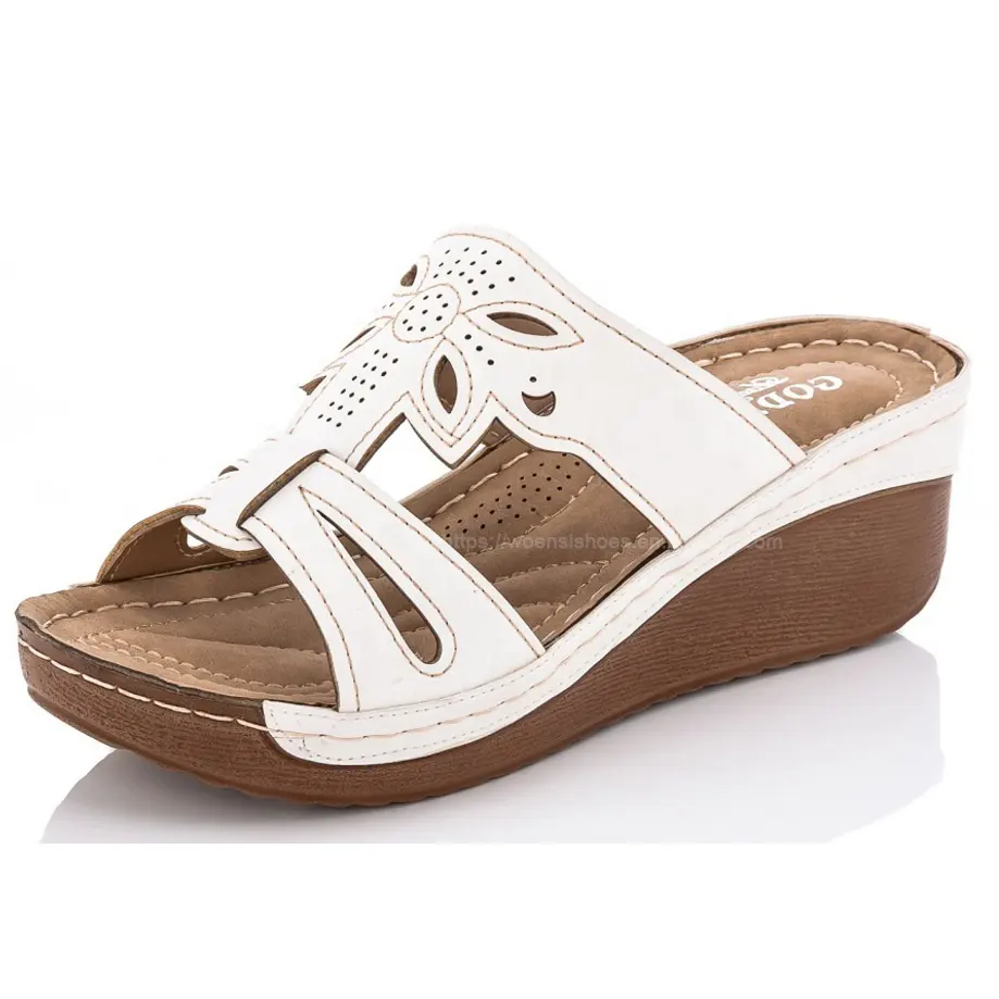 Custom Pu Goedkope Zomer Hoge Hak Wig Comfort Sandalen Voor Vrouwen En Dames