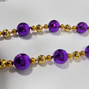 Grossiste Perles géantes <span class=keywords><strong>de</strong></span> Mardi Gras, Colliers Disco violet et or, Autres décorations <span class=keywords><strong>de</strong></span> fête - Product Image 3
