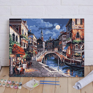 Lienzo profesional personalizado pintura <span class=keywords><strong>al</strong></span> óleo acrílica números 40*50 <span class=keywords><strong>cuadrado</strong></span> Venecia ciudad paisaje clásico europeo para el hogar moderno para - Product Image 1