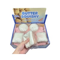 Jouet anti-stress créatif transfrontalier en PU super doux, style américain, en forme de pain beurré, moelleux et à récupération lente, à thème alimentaire