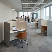 Poste de travail acoustique moderne le plus vendu, cabine insonorisée modulaire à dossier haut pour une personne, idéal pour les bureaux à aménagement ouvert