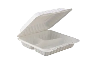 DG High Quality Eco Friendly Takeaway Bento Lunch Box Clamshell 3 Compartment Disposable Fast Food Container