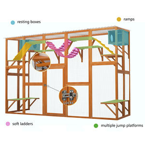 Hölzernes Katzenhaus Spielplatz Großes Katzengehege Catio mit Wasserdichtem Dach - Product Image 2