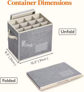 Pratico Organizzatore Pieghevole a 12 Scomparti per Calici da Vino, Nuovo Design in Poliestere Pongee Moderno - Product Image 5