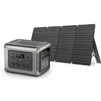 Générateur solaire portable 2500W 1920Wh + kit de panneaux solaires pliables 100W/200W/600W, station d'alimentation rechargeable pour les voyages en camping-car