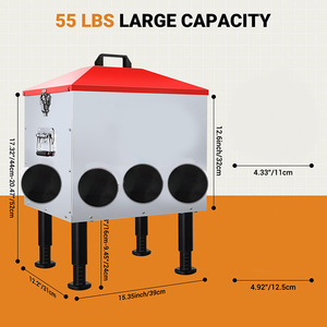 Jh-mch स्वचालित चिकन फीडर ऊंचाई-समायोज्य पैर विरोधी डिजाइन 8 फीडिंग बंदरगाह बड़े चिकन खाना कठिन - Product Image 3