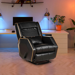 เก้าอี้หนังสังเคราะห์มีพนักพิงหลังสำหรับเล่นเกมสีดำ-โครงสแตนเลส - Product Image 2