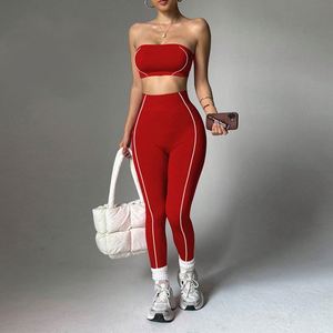 Ensemble de yoga 2 pièces sans couture en tissu recyclé personnalisé pour femmes, tailles plus, pour le sport, l'entraînement, la gym et le fitness - Product Image 6