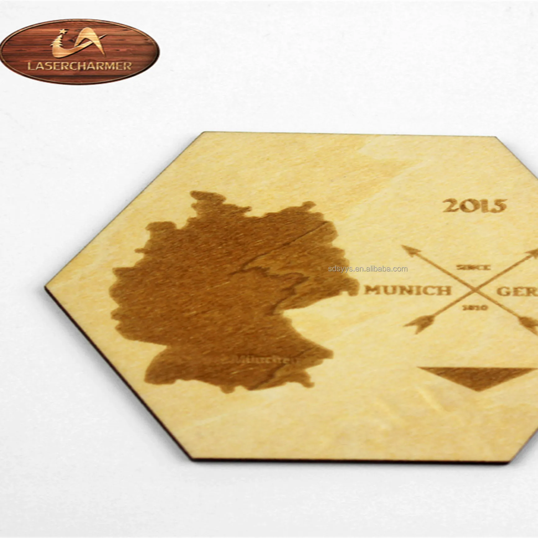 World Map Themed Wooden Coasters Creative Round Wooden Heat-resistant Coasters other Themes Can Be Customized