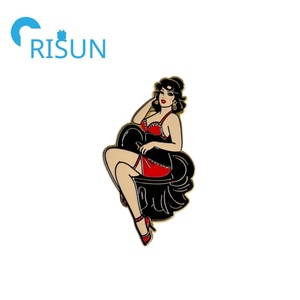 Bán buôn tùy chỉnh kim loại pinsanity Burlesque vũ công men Pin ve áo pin tùy chỉnh Burlesque cô gái trâm cài quần áo phụ kiện - Product Image 6