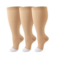 Chaussettes de compression à bout ouvert pour hommes et femmes, chaussettes hautes sans talon