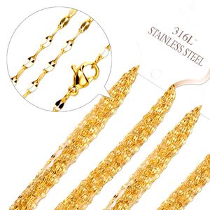 Chaîne en acier inoxydable plaqué or et argent, collier de mode, colliers maxi, colliers ras-du-cou, chaînes pour hommes/femmes, bijoux - Product Image 1