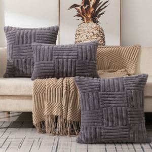 Nordic Modern Eco-Friendly Woven <b>Soft</b> Plush Faux Fur Solid Color Throw <b>Pillow</b> Cover Home Decor - Product Image 5