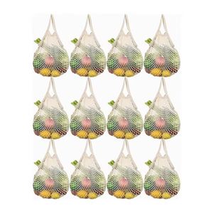 Bolsas de Compras Reutilizables, Ecológicas, Portátiles, de Malla de Algodón, Lavables, con Asas, Diseño Personalizable - Product Image 1