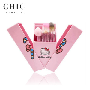 2024 Phong Cách Mới Dễ Thương Đóng Gói Hộp Màu Hồng 8Pcs Độc Đáo Helloed Kitty Trang Điểm Bàn Chải Đa-Chức Năng Vẻ Đẹp Du Lịch Kit - Product Image 1