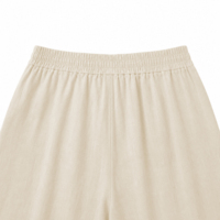 Pantalon en coton et lin pour femme, été 2026, coupe ample, jambe large, décontracté, avec cordon de serrage et taille élastique, OEM ODM, vente en gros