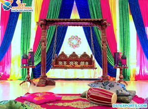 Adorable columpio Mehndi para decoración de escenario elegante función Mehndi Columpio de escenario nuevo diseño musulmán boda columpio Reino Unido - Product Image 5