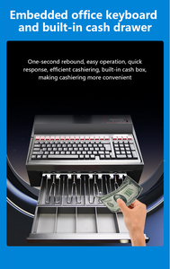 Terminal de caisse POS pliable à double écran 15,6 pouces, tout-en-un, avec clavier et tiroir-caisse - Product Image 4