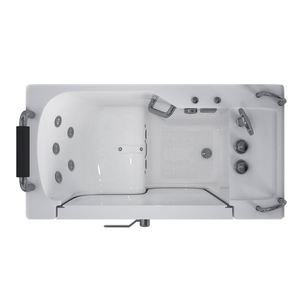 Freestanding Modern Acrylic Rectangular Low Step-in <strong>Sitting</strong> <strong>Bath</strong> Soaking Hydromassage Tub with Drainer Faucet Included to Walk - Product Image 3
