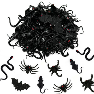 Juguetes de Plástico de Simulación de Escorpión, Murciélago, Rata y Araña Negros de Jincan para Halloween, Novedad, Venta al por Mayor para Niñas - Product Image 1