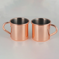 Mug à bière en métal de style moderne en acier inoxydable 304 gravé à pointes martelées, en cuivre uni, Moscow Mule, avec poignée