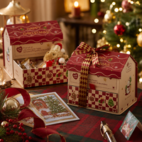 Boîte d'emballage cadeau de Noël en carton ondulé rigide personnalisée, tendance de la mode écologique, pour bonbons et cadeaux et artisanat