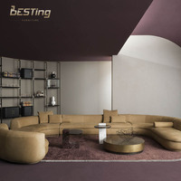 Luxuriöses Leder-Ecksofa-Set - Anpassbare Größe & Farbe Europäischer Stil Wohnzimmer & Villa Heim-Möbel