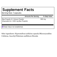 Capsules de propolis en marque privée OEM 1 500 mg avec concentré 5:1, produit apicole naturel, 100 capsules végétales