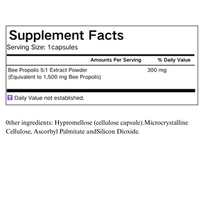 OEM自社ブランドプロポリスカプセル1,500 mg、5:1濃縮天然蜂製品、100 Vegカプセル - Product Image 2