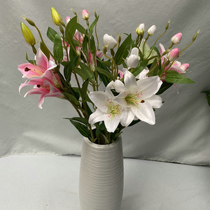 Fleurs artificielles Queyiyi, lys simulés à 6 têtes, petites fleurs en soie à 7 têtes, décoration de mariage et de maison - Product Image 4