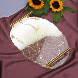 Bandeja de Resina Hecha a Mano con Diseño Artístico, Material de Primera Calidad y Aspecto Elegante, Ideal para Servir Alimentos y Bebidas - Product Image 2