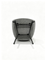 Fauteuil de détente moderne en tissu rembourré pour salon, hôtel et villa, confortable avec pieds en bois noir