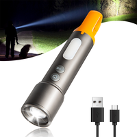 Lampe torche multifonctionnelle 1500 lumens LED rechargeable par USB en alliage d'aluminium, faisceau réglable, étanche, pour le camping
