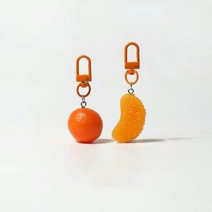 Cute Orange Keychain Fruit-Shaped <b>Bag</b> Charm, Small Hanging Decor Fashion Jewelry Gift for Women & Kids - Product Image 3