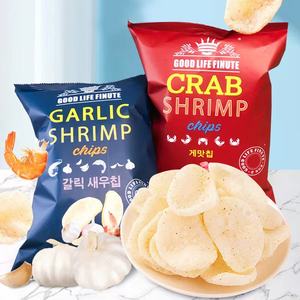 ชิปกุ้งปูเกาหลีขนมเพื่อสุขภาพขนมที่แปลกใหม่ผลิตภัณฑ์ราคาถูกกระเทียมกุ้งรส82กรัมชิปข้าวโพด - Product Image 4