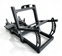 Châssis de siège de simulation de course réglable avec cockpit de simulateur de course en aluminium et support de pédale et levier de vitesses compatible PS4 PS5