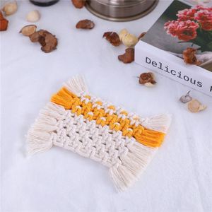 Estera de decoración de Mesa para el hogar personalizada, estera de taza de té hecha a mano, estera de taza térmica para fiesta, posavasos bohemios para mesa de madera - Product Image 3